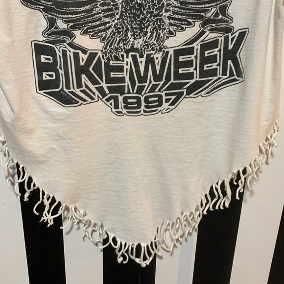 Rare Custom Fringe 1997 Daytona Bike Week Bald Eagle Vintage Cotton Tee Shirt - Picture 11 of 13